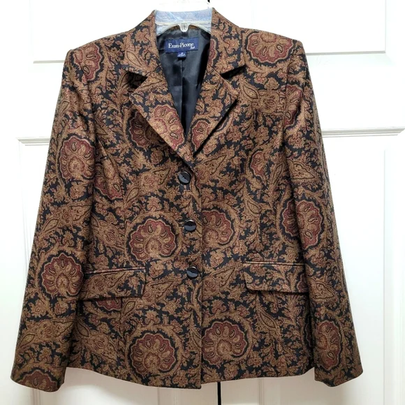 Evan Picone Brocade Blazer - Picture 5 of 6